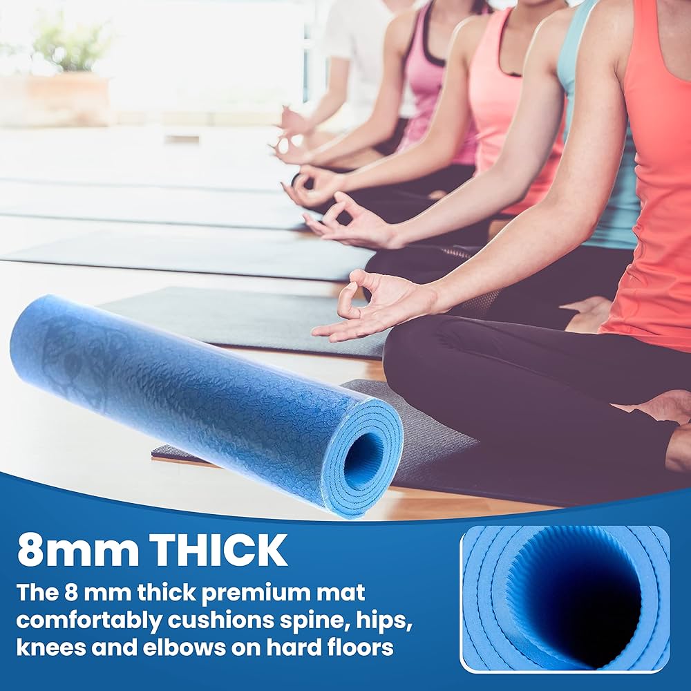 Amazon.com : Koa Yoga Mat-Essential, Blue TPE, Latex-free